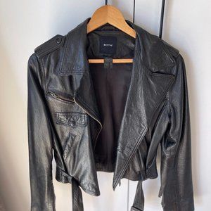 SMYTHE Leather Fringe Lambskin Jacket - US 6